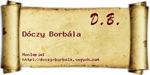Dóczy Borbála névjegykártya