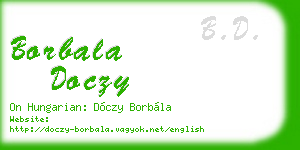 borbala doczy business card