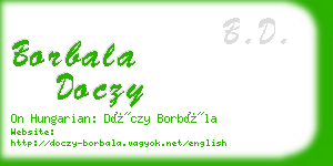 borbala doczy business card